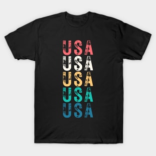 USA DISTRESSED GRUNGE RETRO U.S.A INDEPENDENCE DAY 4TH JULY T-Shirt